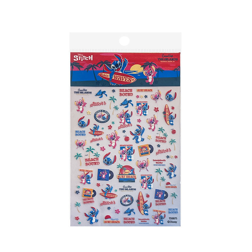 Disney Stitch & Angel Beach: "Tropical Lilo & Stitch" – 5D Embossed Nail Sticker