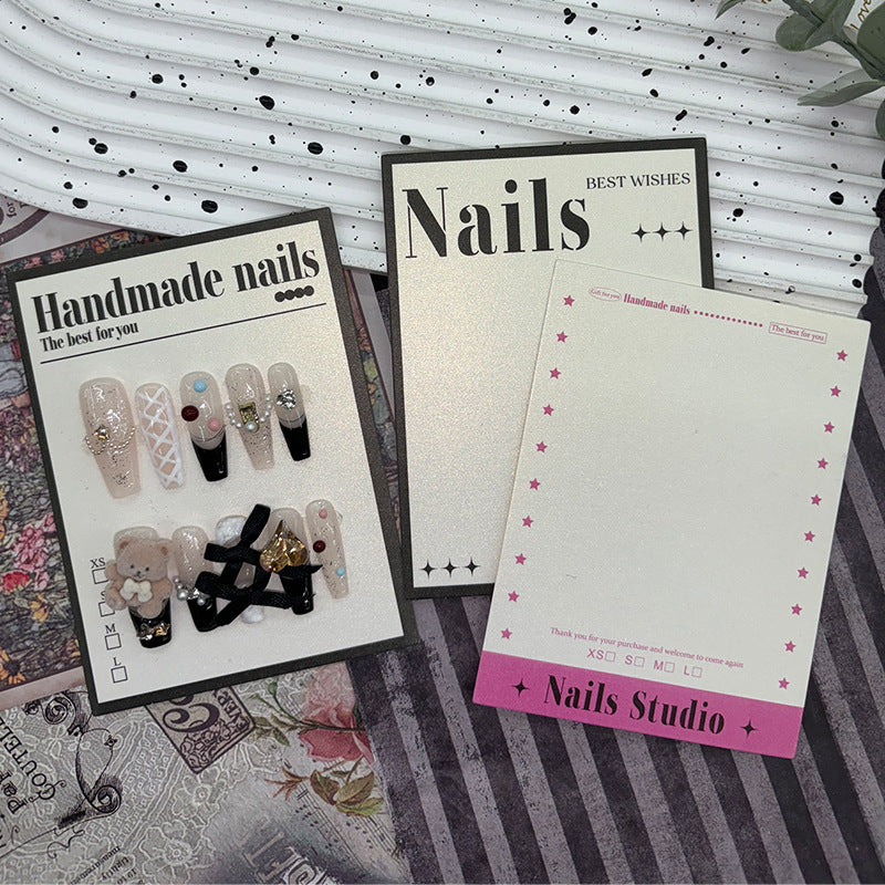 Pearl Finish Display Cards for Handmade Press On Nails (MOQ=50)