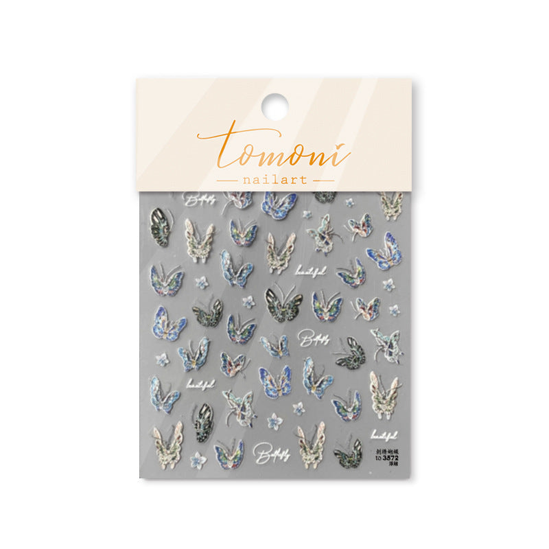 365nails: 홀로그램 그라데이션 나비 – 네일 아트 스티커