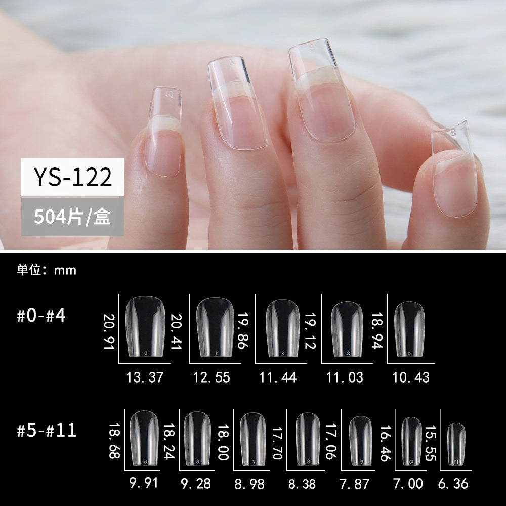 Nail Tips Transparent nail piece, special box for press on nails, full sticker, seamless patch, manicure, long water drop, almond nail patch, fake nail.