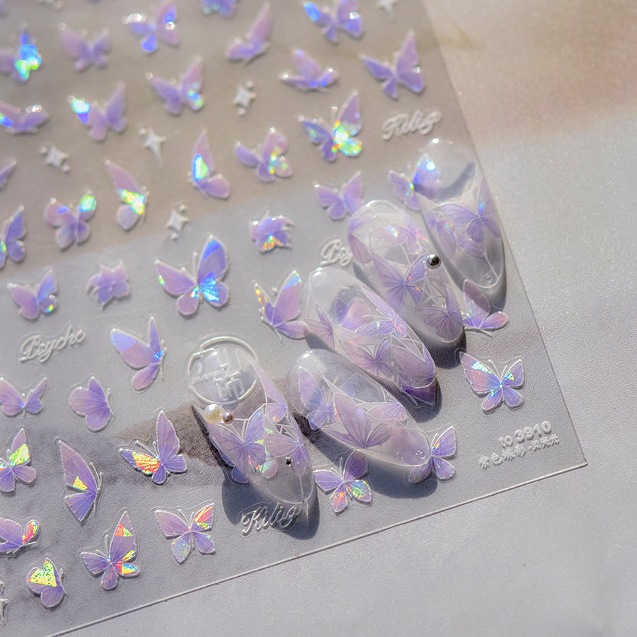 365nails: "Holographic Purple Butterfly" – nail art stickers
