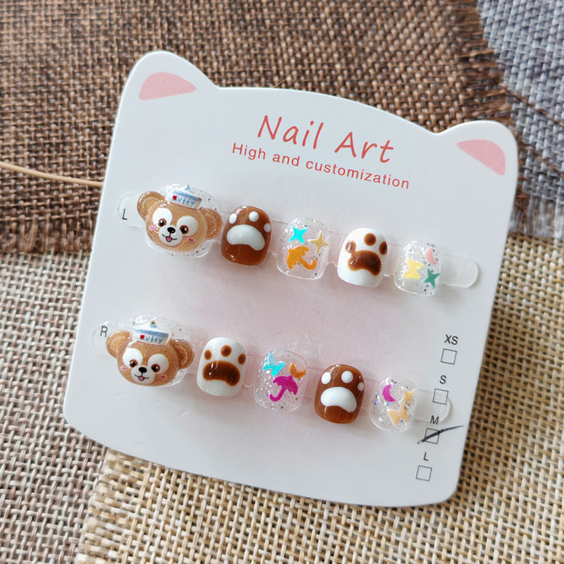 365Nails: "Duffy's Paw Paradise" – Handmade Cute Short Oval Press On Nails