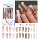 Press on nails fake nail patch extension nail Spice Girl medium rectangle removable 24 pieces with drill manicure