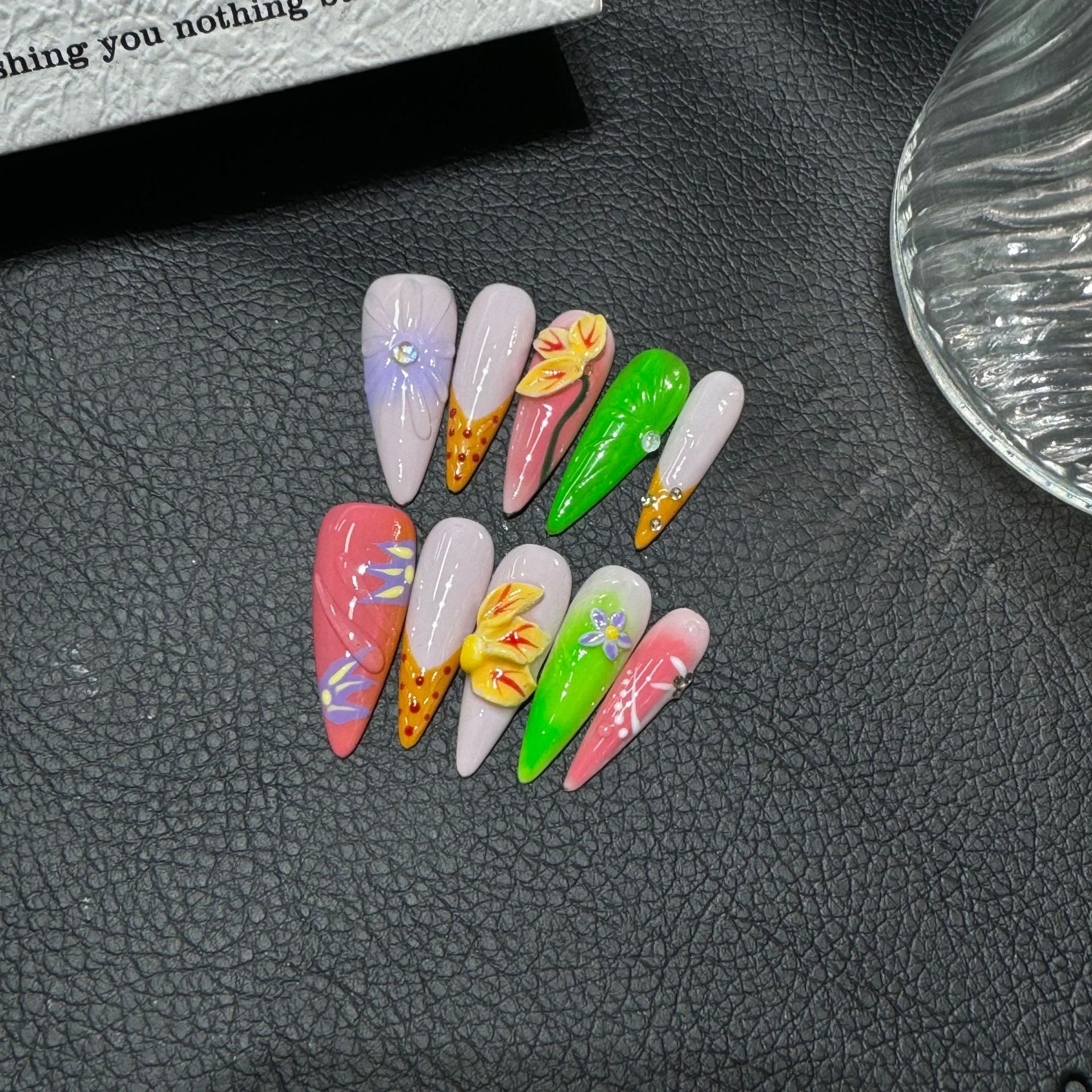 365nails: "Candy Crush" – 3D Abstract Handmade Stiletto Nails