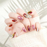 Mirror Chrome Glow Short Nail Set