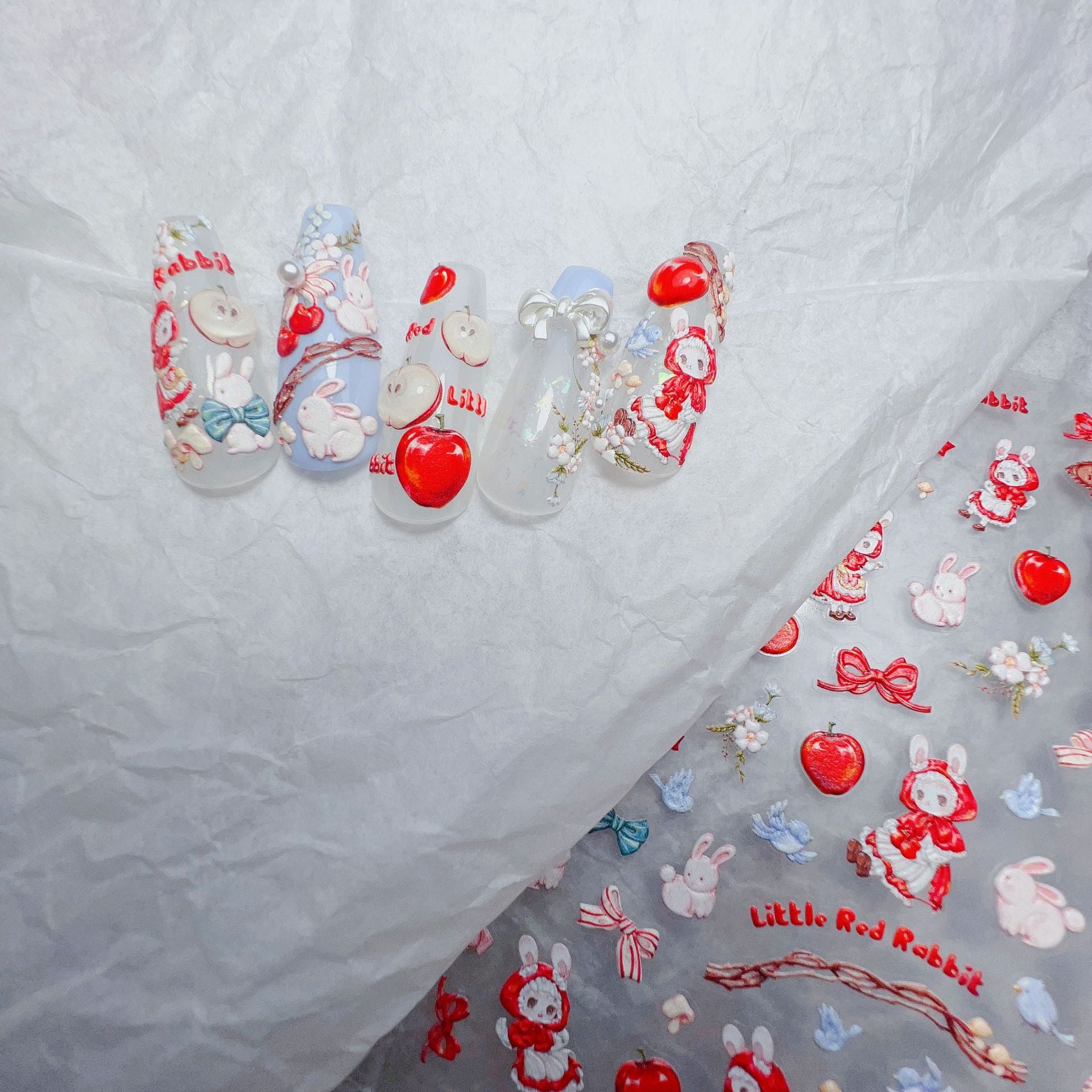 365nails: "Little Red Riding Hood Bunny Garden" – Nail Art Stickers