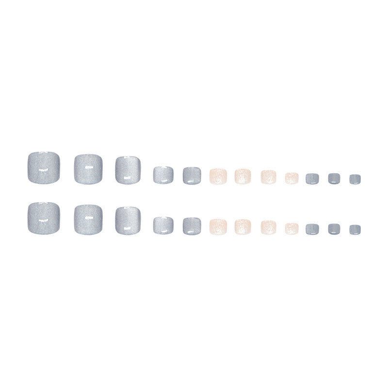 Cool blue cat eye sweet fashion white versatile   removable toenails 24 pieces｜365nails