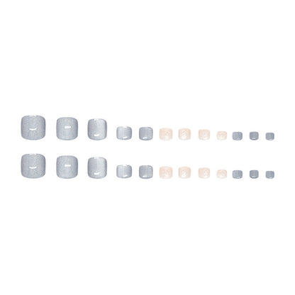 Cool blue cat eye sweet fashion white versatile   removable toenails 24 pieces｜365nails