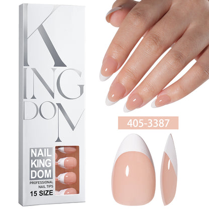 Hot-selling French-style armor, simple spray oil-shiny patch manicure removable trapezoidal nail piece 120 pieces in a box