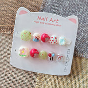 365nails: 童趣遊樂園 — 短款 圓形 手工製 兒童穿戴甲