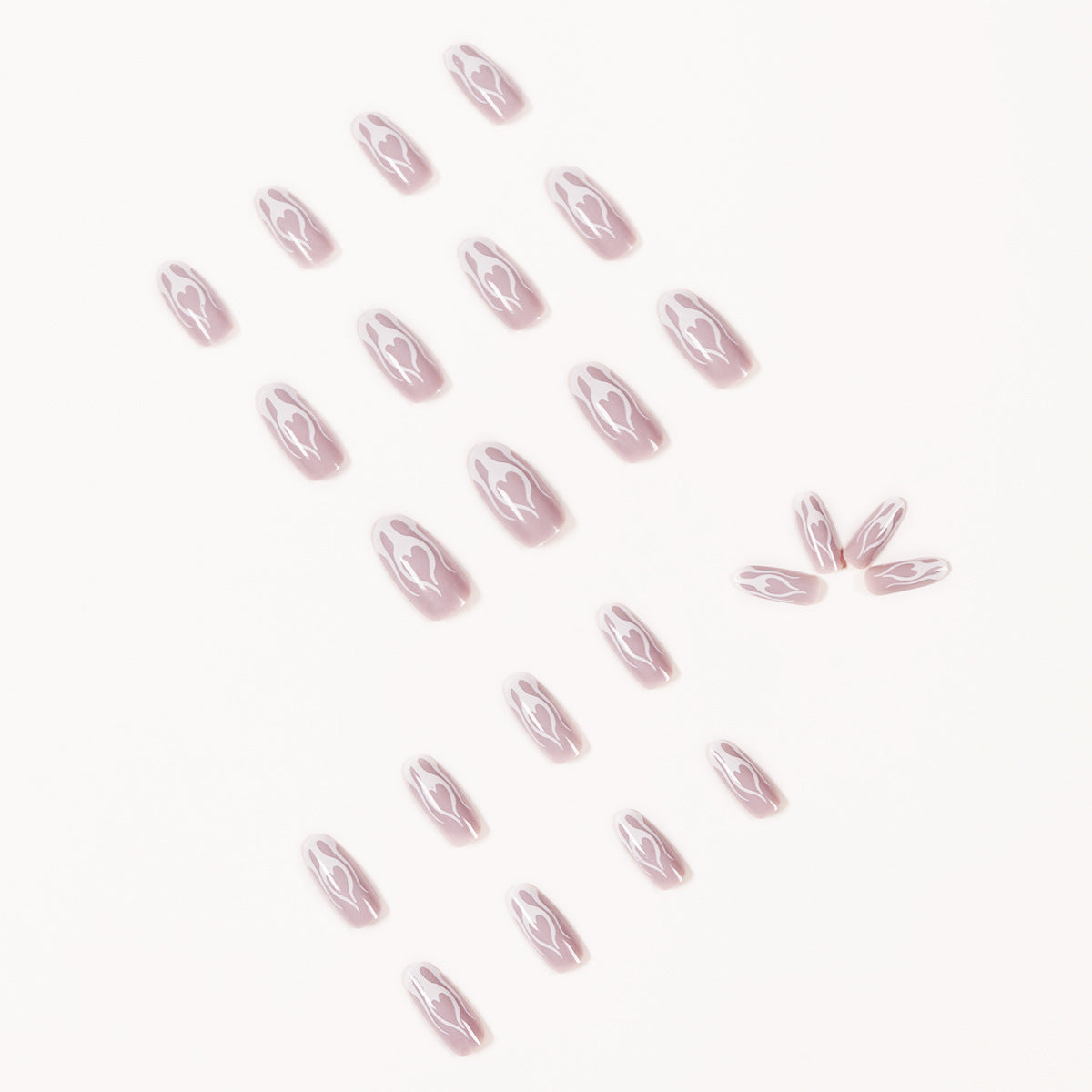 直供白色火焰柔和款成品穿戴甲／美甲貼片，可拆卸｜365nails