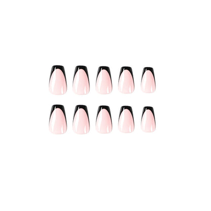 Press-on nails pads wholesale black edge French short ballet nail pads wholesale nail pads wholesale nail art finished nails｜365nails