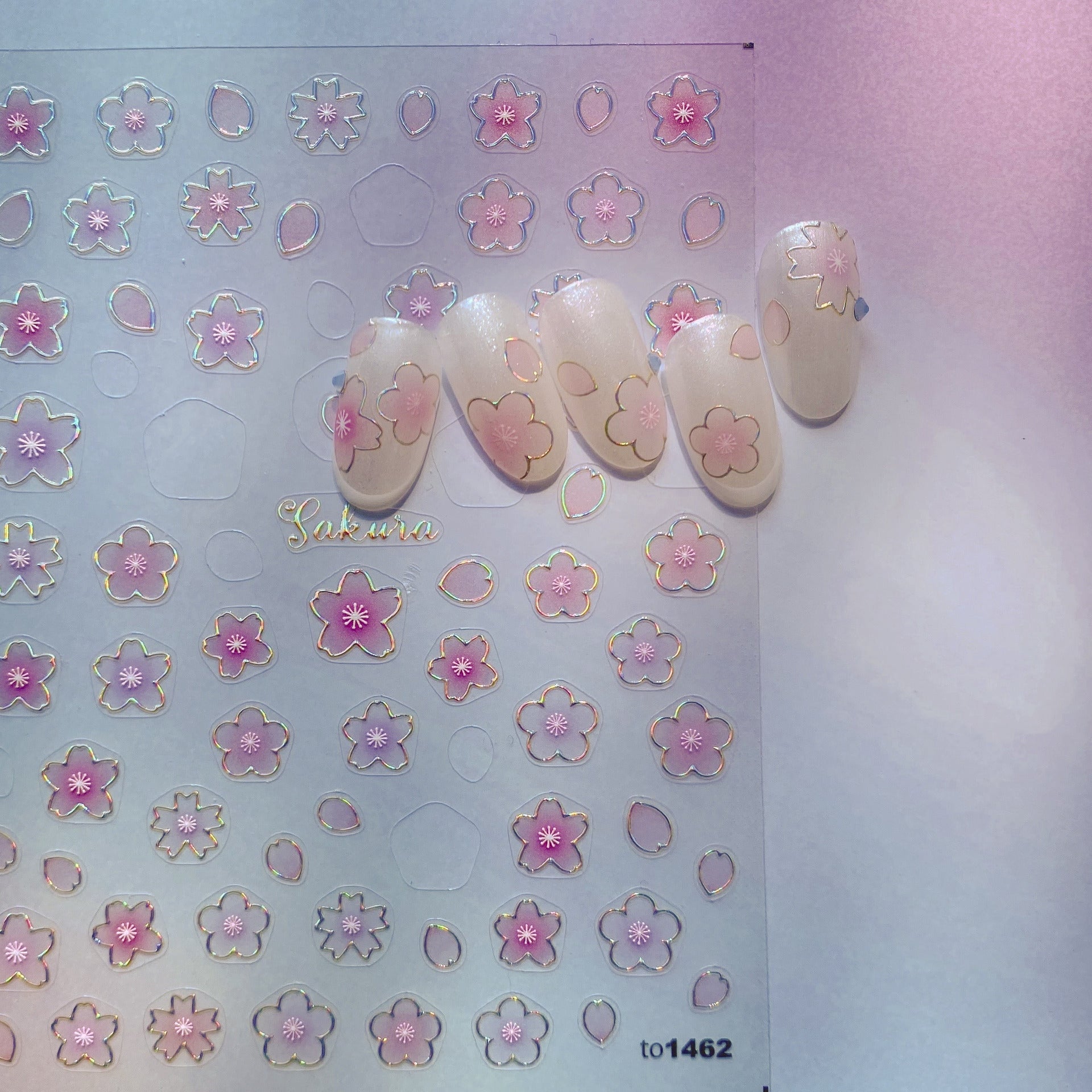 Holographic Sakura – Iridescent Nail Art Accent Set