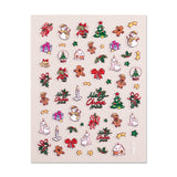 Winter Christmas Tree Nail Art Sticker 5D Embossed Three-dimensional Adhesive Christmas Ornament Nail Sticker SL