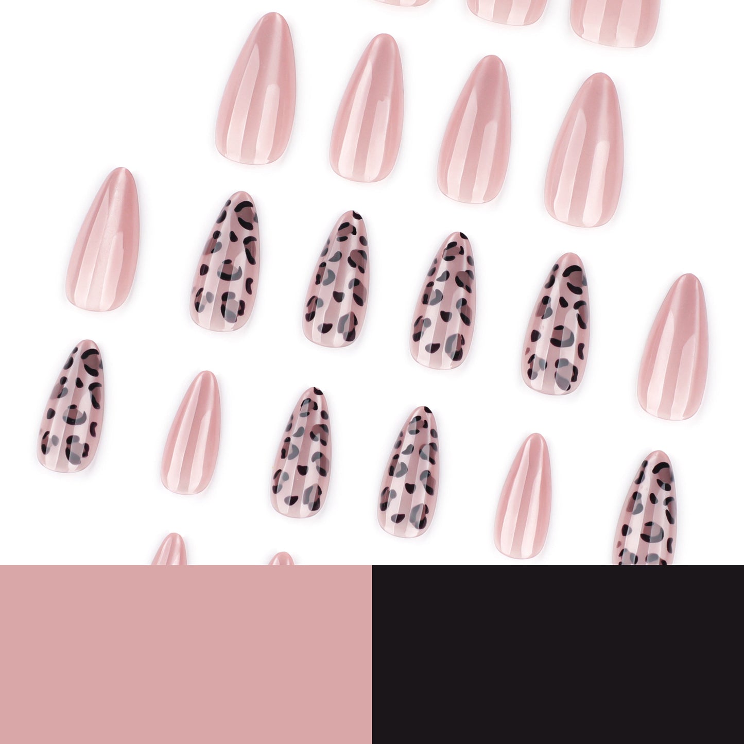 Leopard print cat eye wearing nails short almond nails manicure finger