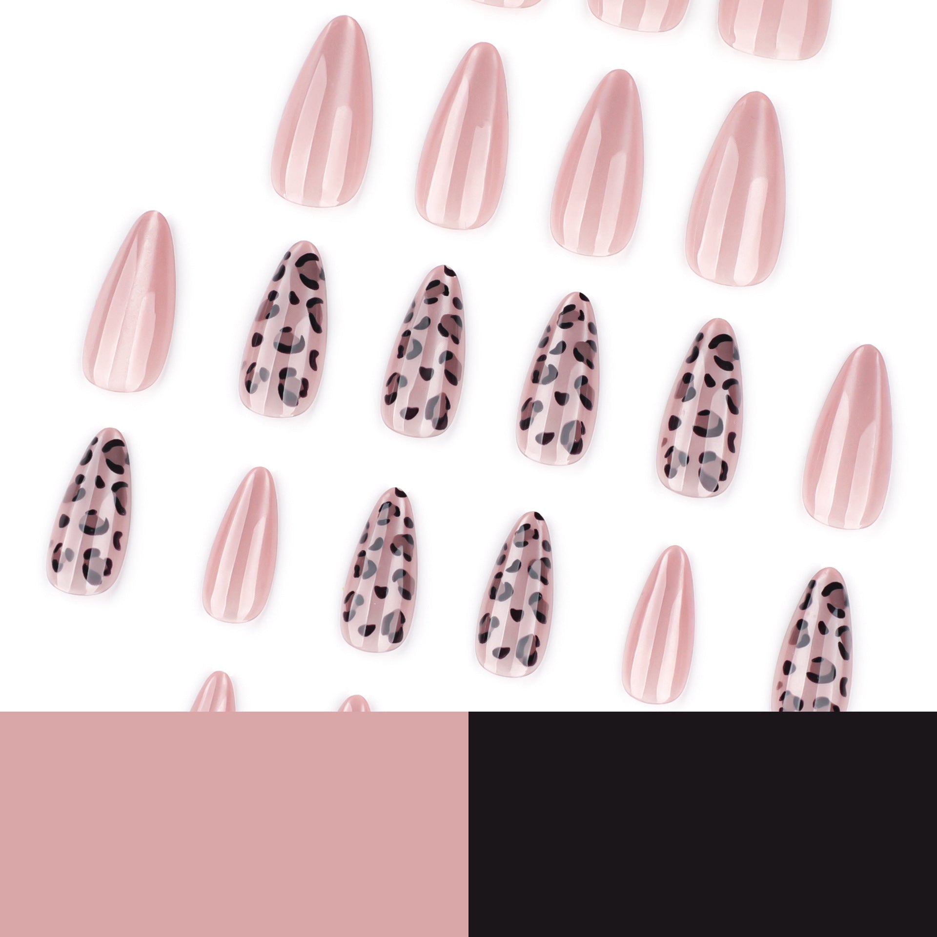 Leopard print cat eye wearing nails short almond nails manicure finger