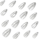 Gothic Cool Spicy Silver 3D Stereoscopic Short Almond press-on nails