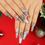 Nuevo producto terminado para uñas navideñas, venta al por mayor, especial para uñas postizas de diamante con efecto flash, parche extraíble | 365nails