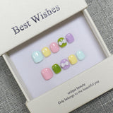 New handmade press-on nails cute cartoon fake nail flakes 3-12 years old