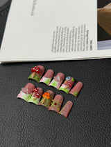 Sweet Carnival Collection: "Fruity Pop Art" – Short Square Press-On Nails