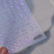 Hello Kitty Holographic Nail Stickers – 5D Embossed Kawaii Collaboration Set