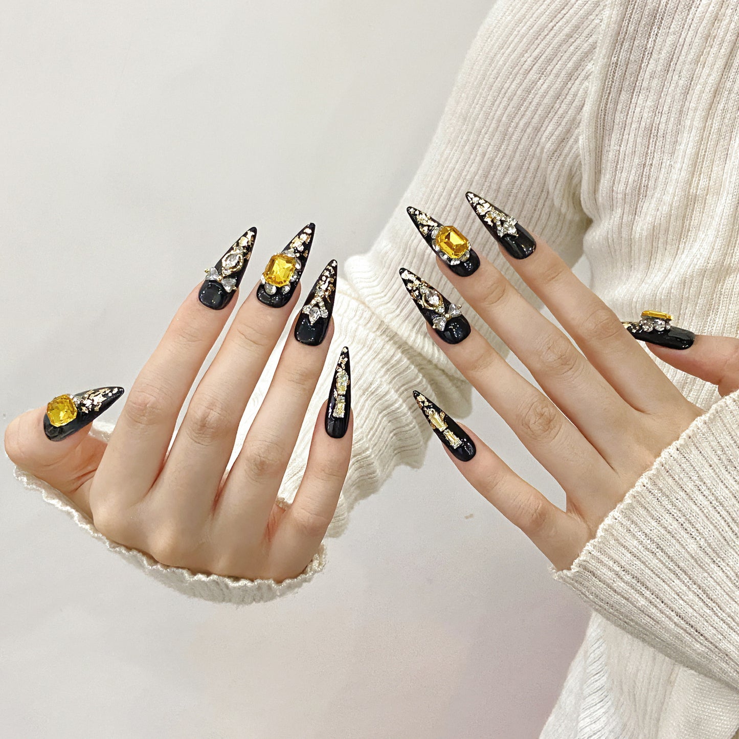 [Paper drunk gold fans] Pure handmade nails copper inlaid zircon K9 diamond jewelry Seiko high-luxury heavy industry manicure | 365nails