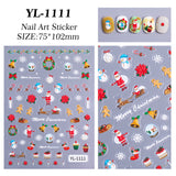 Christmas themed nail art sticker 5D relief three-dimensional cute snowman DIY Christmas nail sticker jewelry YL
