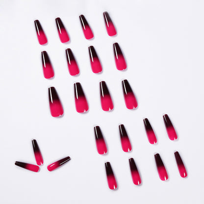 long ballet berry purple black gradual change s wear nail art finished  nail art patch removable｜365nails