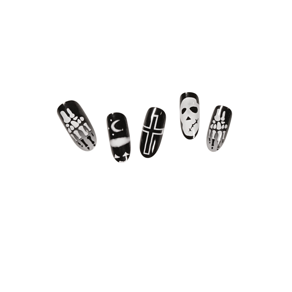 Coleção de unhas redondas de Halloween Unhas de pressão Produtos acabados para arte Unhas de pressão Unhas postiças Patches para arte de unhas Patches para unhas ｜ 365nails