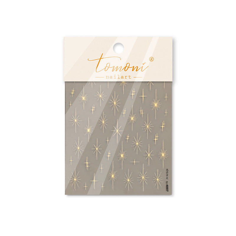 Starburst Collection: "Golden Radiance" – 3D Metallic Nail Sticker