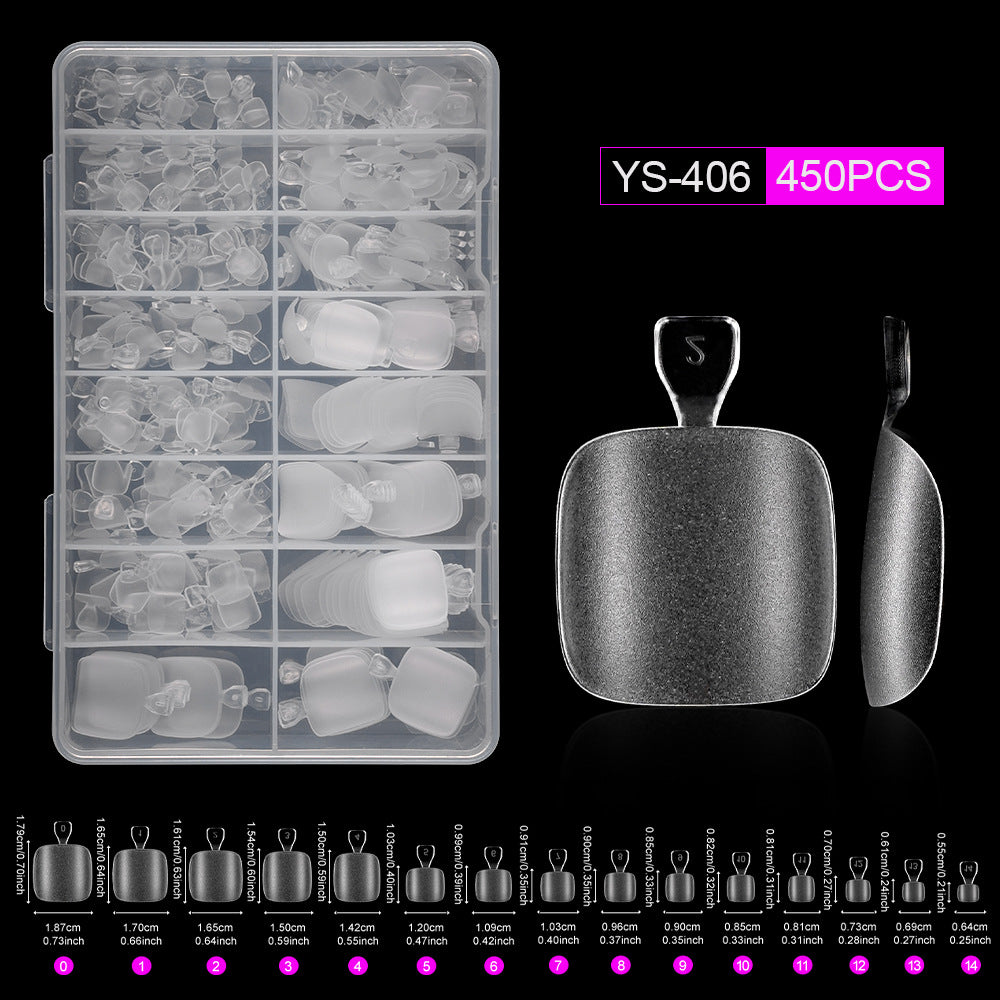 365nails Full-Matte Nail Tips | Multi-Shape Nail Extension Set with Storage Case