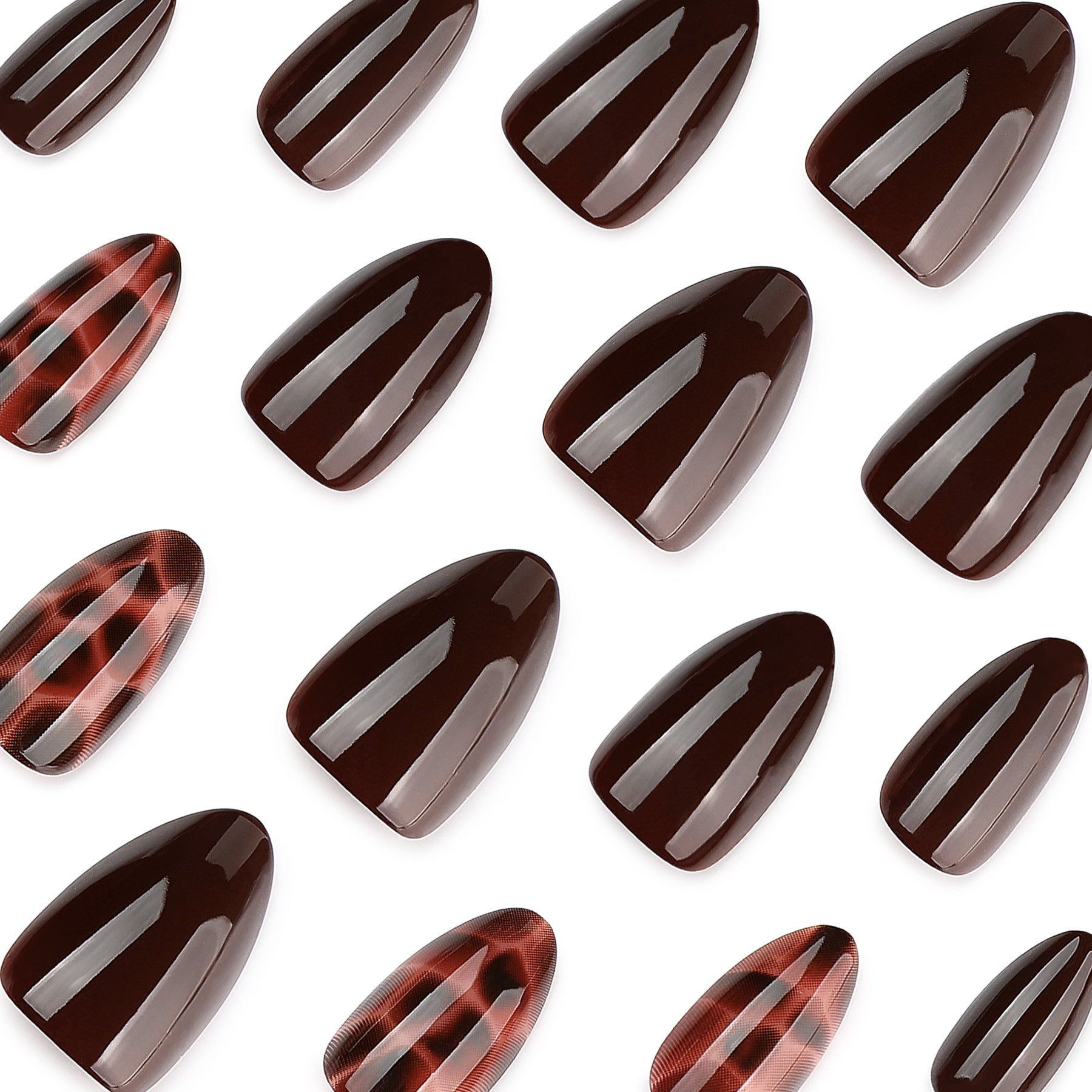 Lefan cross-border hot-selling autumn and winter tortoiseshell wearing nail almond nail manicure nail piece wearable nail piece finished product wholesale