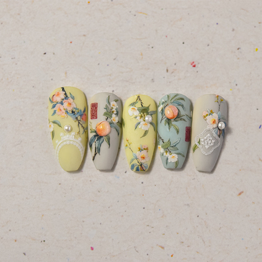 365nails: "Peach Blossom and Fruit" – nail art stickers