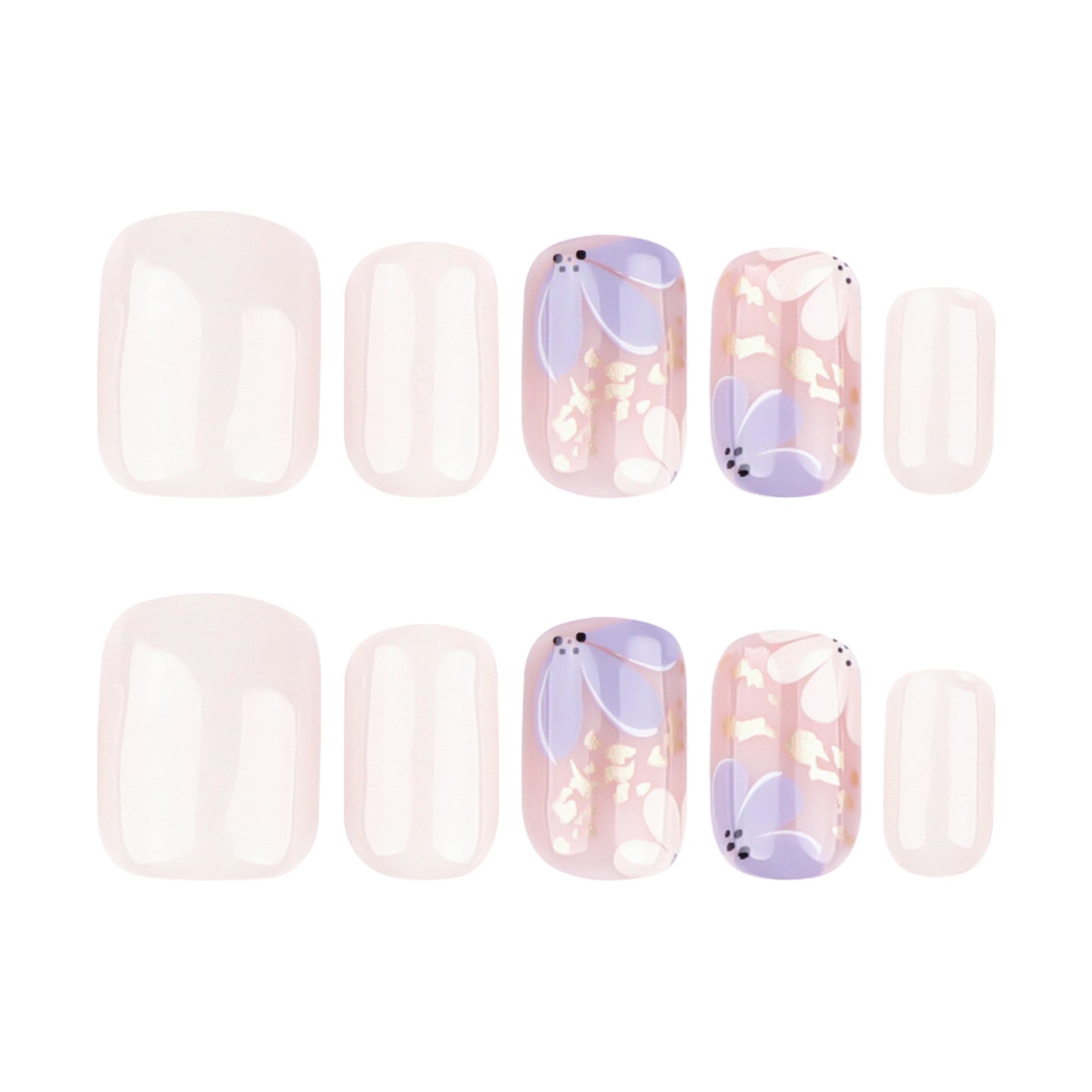 hot-selling spring and summer new products ins wind press-on nails pads sweet floral fake nails short square nail pads wholesale｜365nails