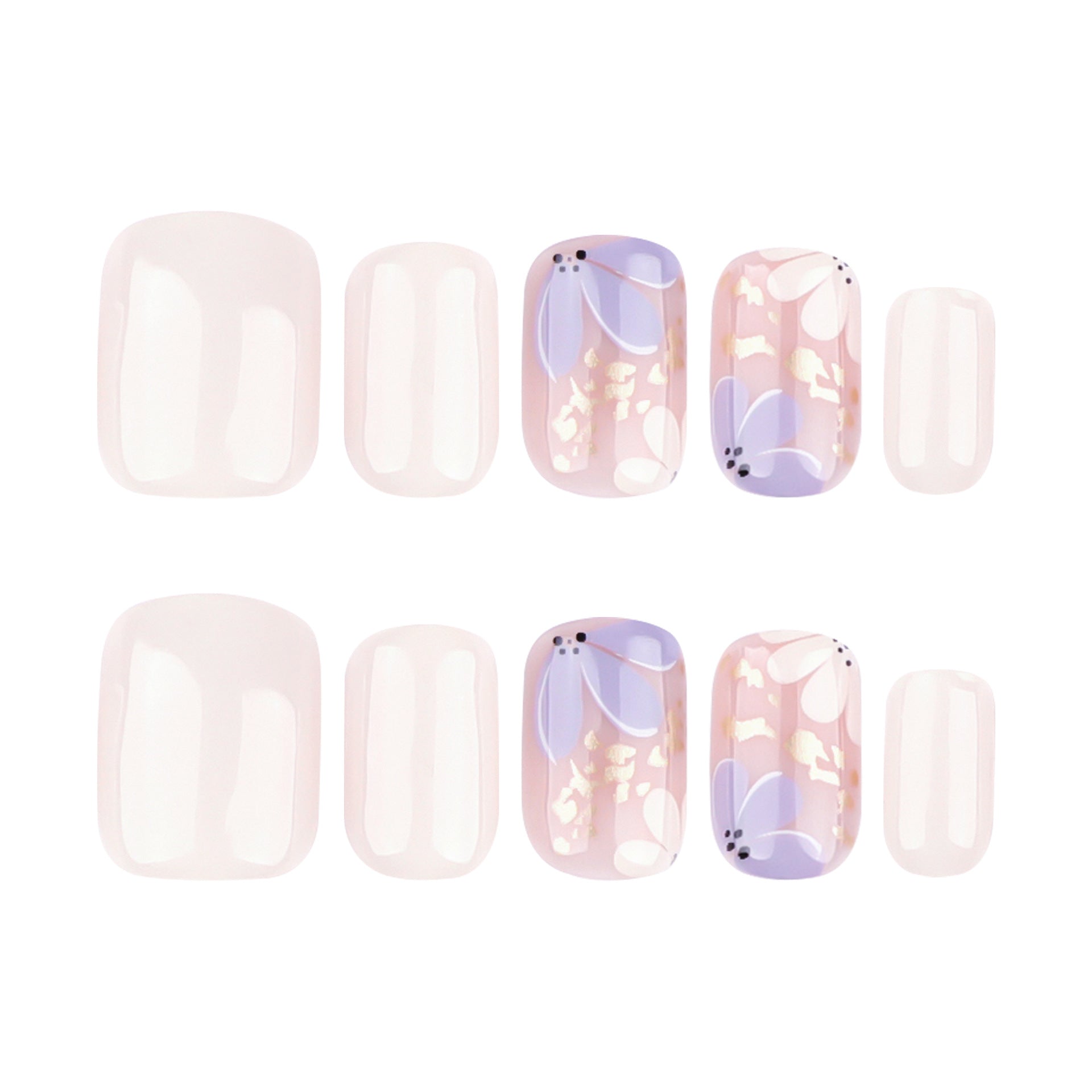 Novos produtos mais vendidos para primavera e verão, almofadas para unhas postiças com estampa floral, almofadas curtas para unhas quadradas, atacado｜365nails