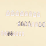 Chic Monochrome Nails with Dalmatian Spots and White Accents