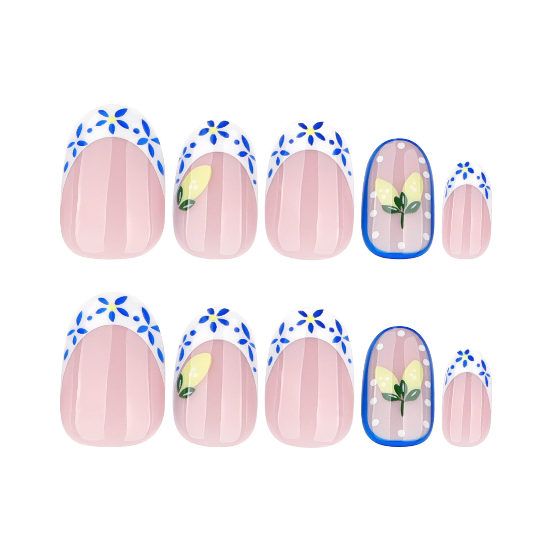 "Summer Lemon & Daisy" - Precision Crafted Press-On Nails