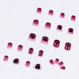 Uñas postizas con diseño de mariposa, fresa y lunares morados, prensa corta, acabado, lámina removible para uñas | 365nails