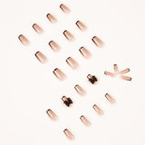 Black edge French manicure sticker gold powder bow fake nail sticker removable wearable manicure nail sticker factory direct sales｜365nails