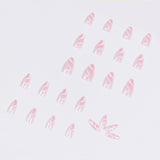 Unhas postiças francesas simples com impressão pop Sense, unhas removíveis e finalizadas ｜365nails