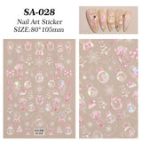 Aurora Christmas Ball Nail Sticker 5D Embossed Three-dimensional Shell Light Christmas Atmosphere DIY Nail Sticker SA