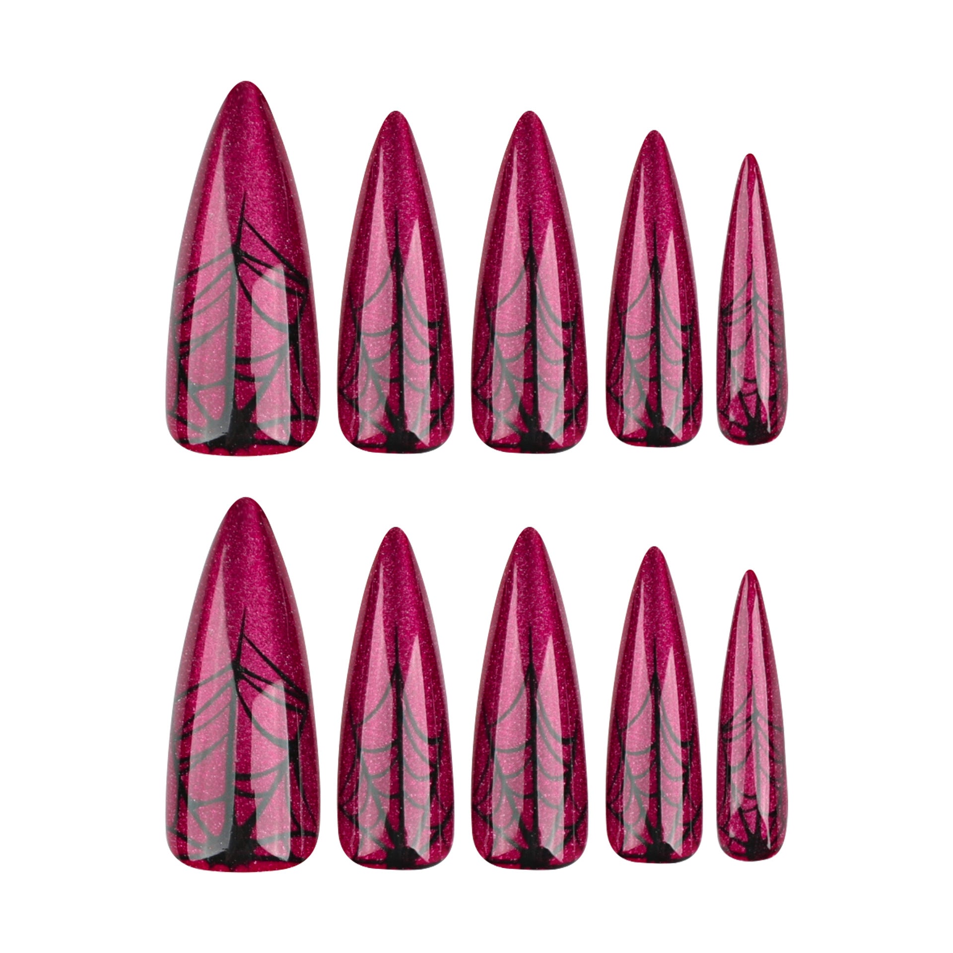 專為穿戴甲設計，紅色貓眼、萬聖節指甲藝術，尖形｜365nails