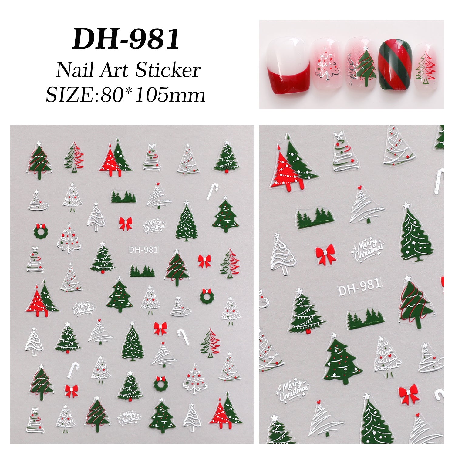 Christmas Series Nail Sticker Flat Belt Adhesive Christmas Snowman Elk Nail Art Sticker Ornament DH