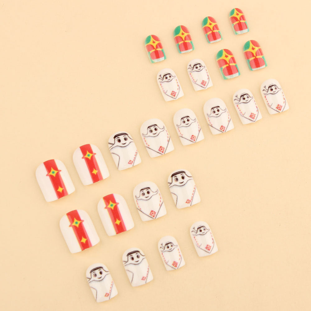 World Cup Qatar Mascot La'eeb Football Press-On Nails (Cute/24pcs/Short Square)