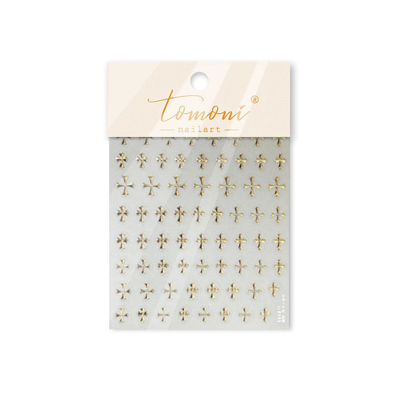 哥德十字金屬 — 暗黑龐克美甲貼紙