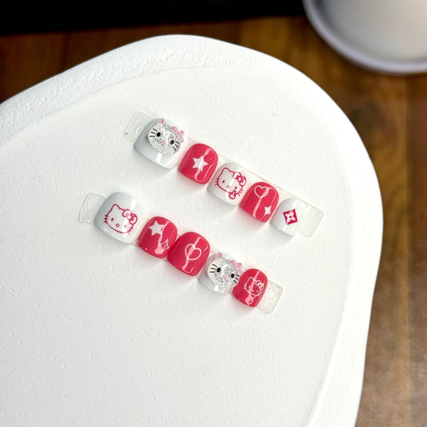 Cute Candy Cartoon Kids Press On Nails Mixed Style Set