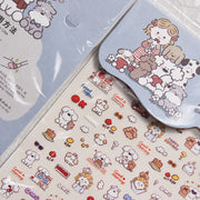 Miiichan Daily Life: "Cozy Cute Character" – 5D Embossed Nail Sticker