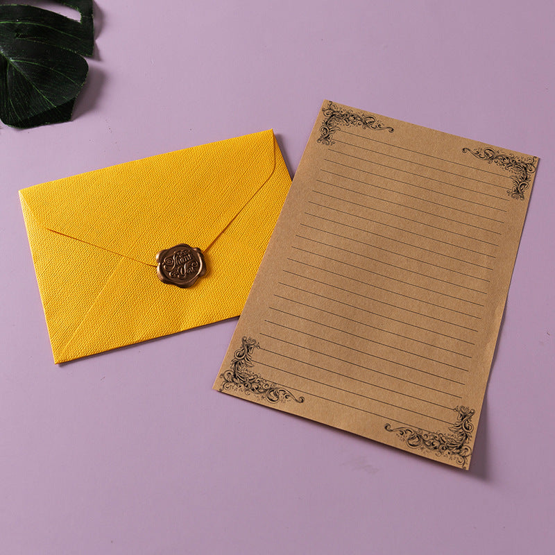 Vintage Textured Thank You Envelope With Wax Seal Style (MOQ=2)
