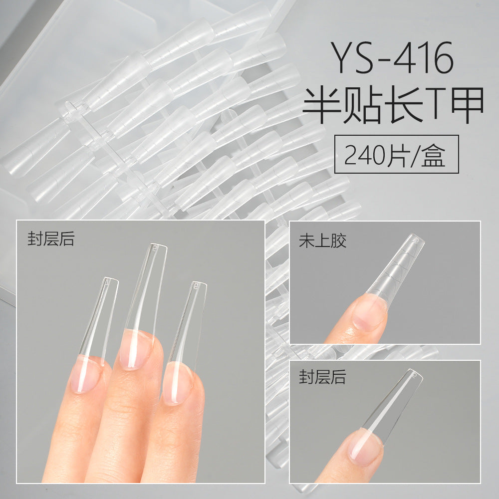 365nails 240pcs Half-Cover Nail Tips with Guide Lines | Clear Gel Extension Tips