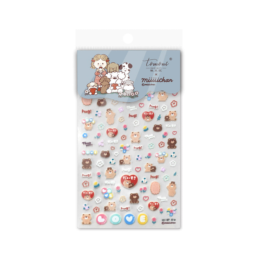 Strawberry Bear & Dessert Nail Sticker Set – "Strawberry Bear Dessert Party"